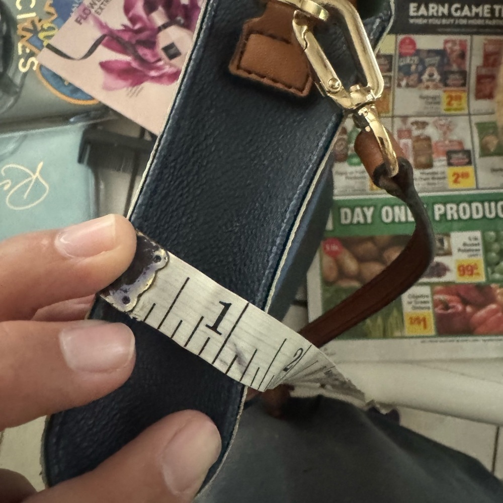 Tory Burch Blue and Brown Crossbody Bag with Striking Stripes - Picture 7 of 8